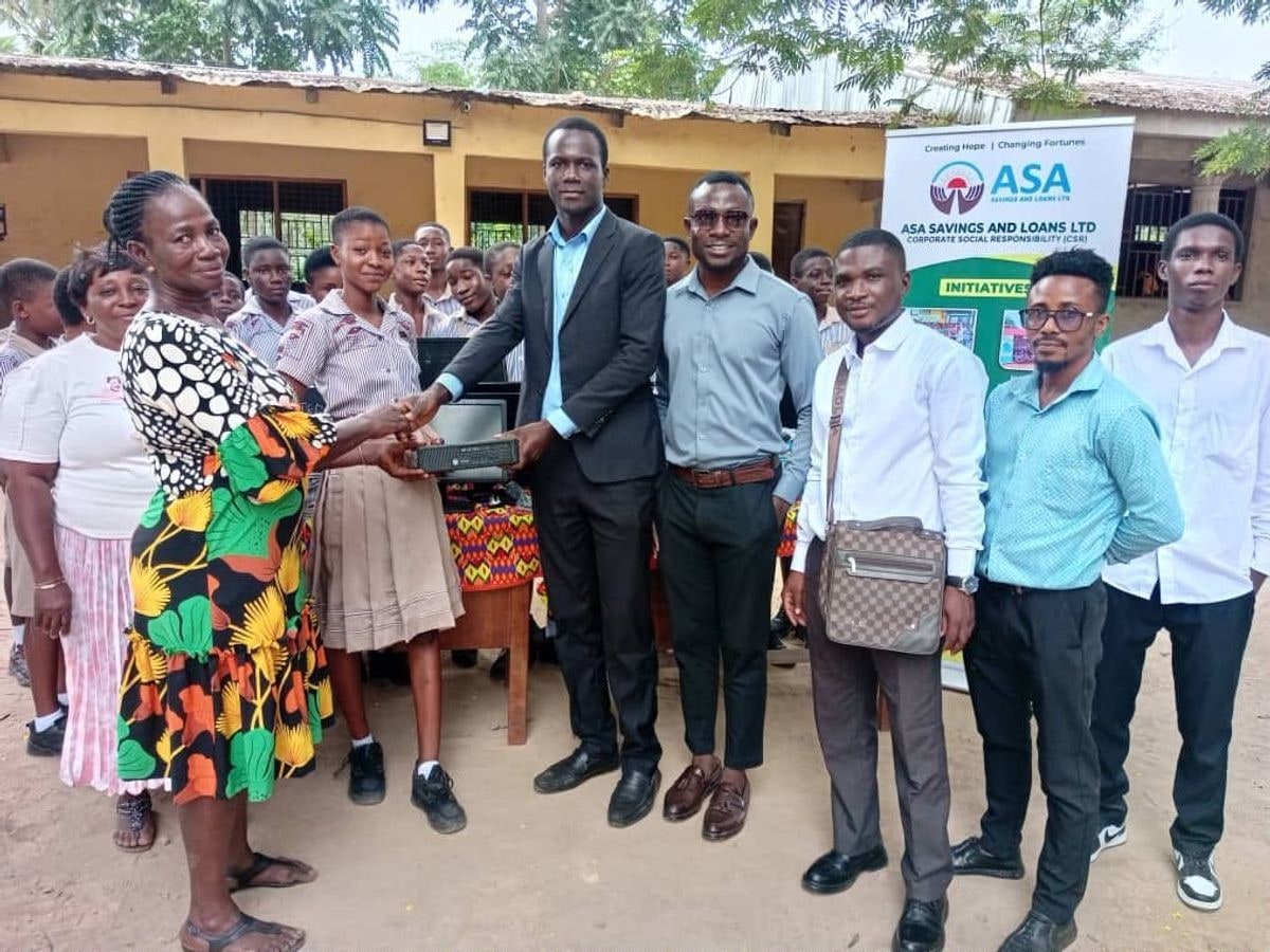 ASA Savings and Loans donates computers to Tarkwa school