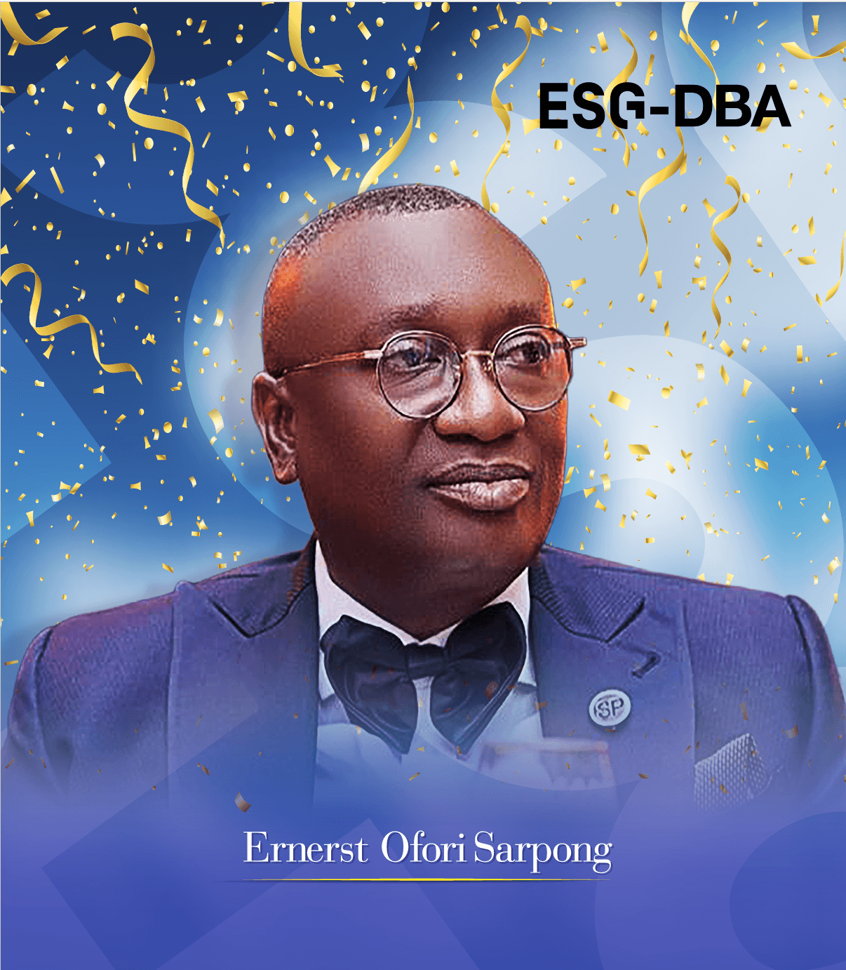 Prof. Josse Roussel congratulates Dr. Ernest Ofori Sarpong