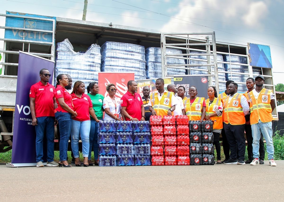 Coca-Cola Bottling Company of Ghana Donates Relief Items to Support Flood-Affected Families in Tema West Municipality 