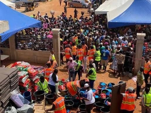 TMA NADMO distributes relief items to residents at Community 12