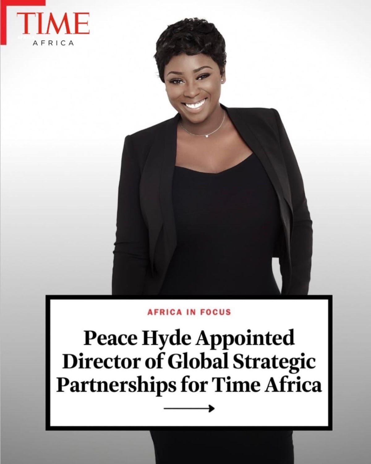 Media Mogul Peace Hyde appointed Director of Global Strategic Partnerships for Time Africa