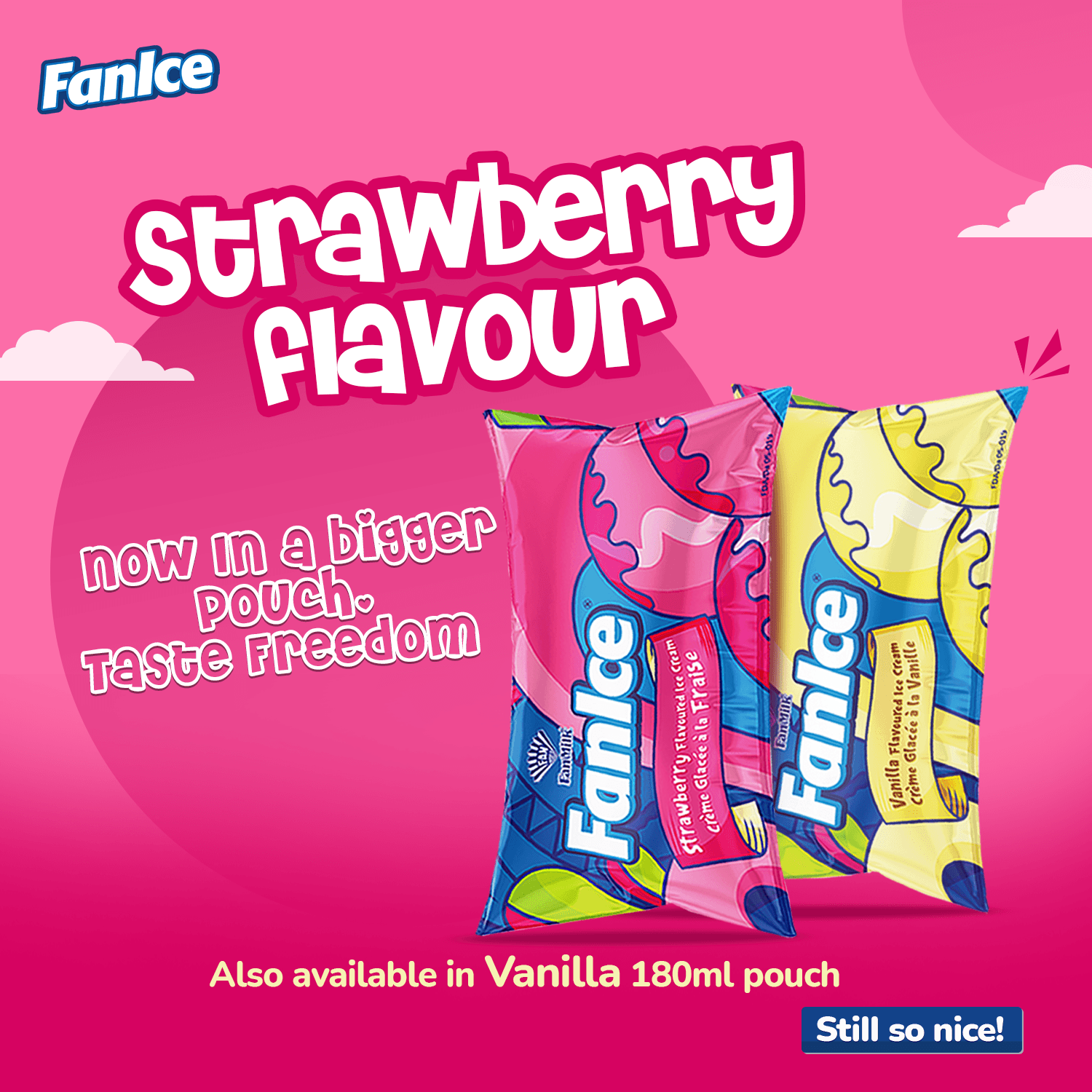 Fanmilk launches FanIce strawberry in a bigger pouch size