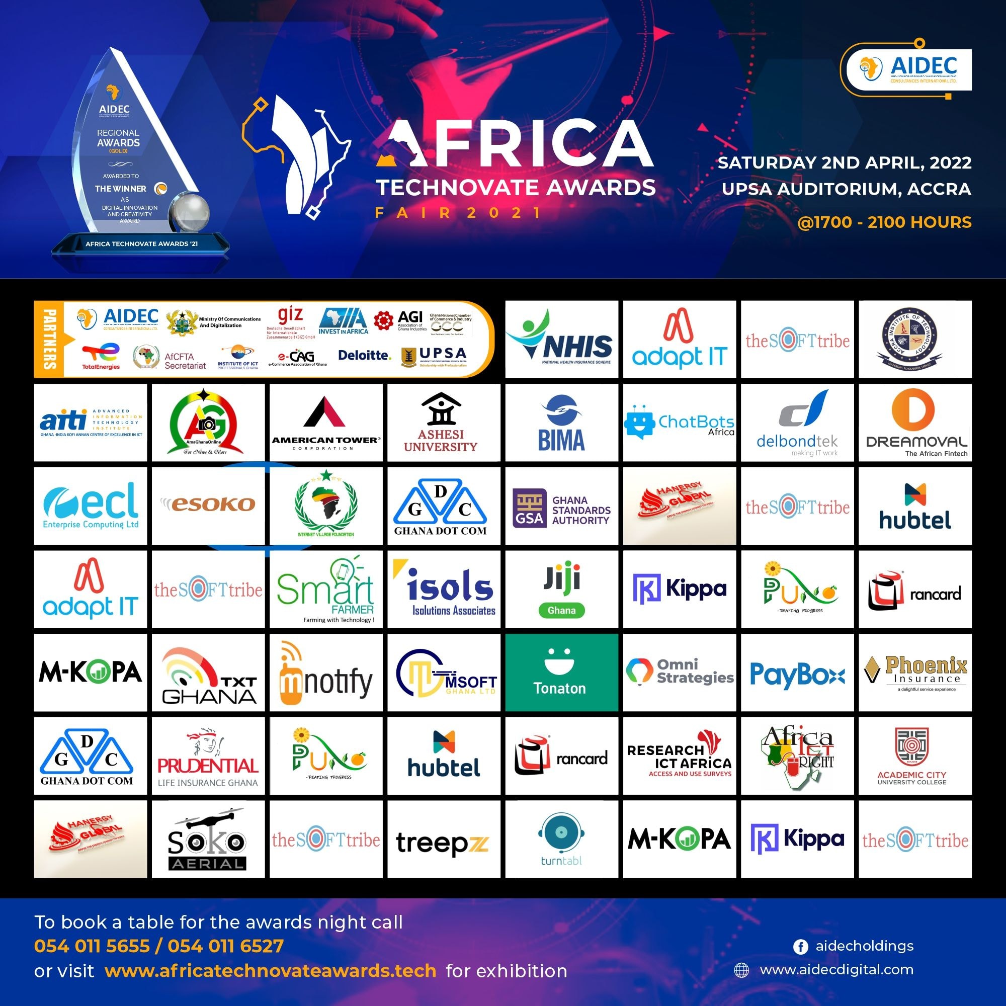 Nominees unveiled for maiden Africa Technovate Awards scheduled for April 2 at UPSA