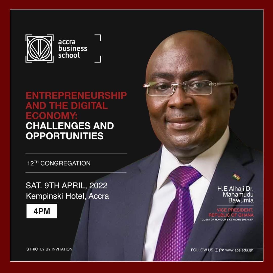 Dr. Bawumia speaks at Accra Business School graduation ceremony