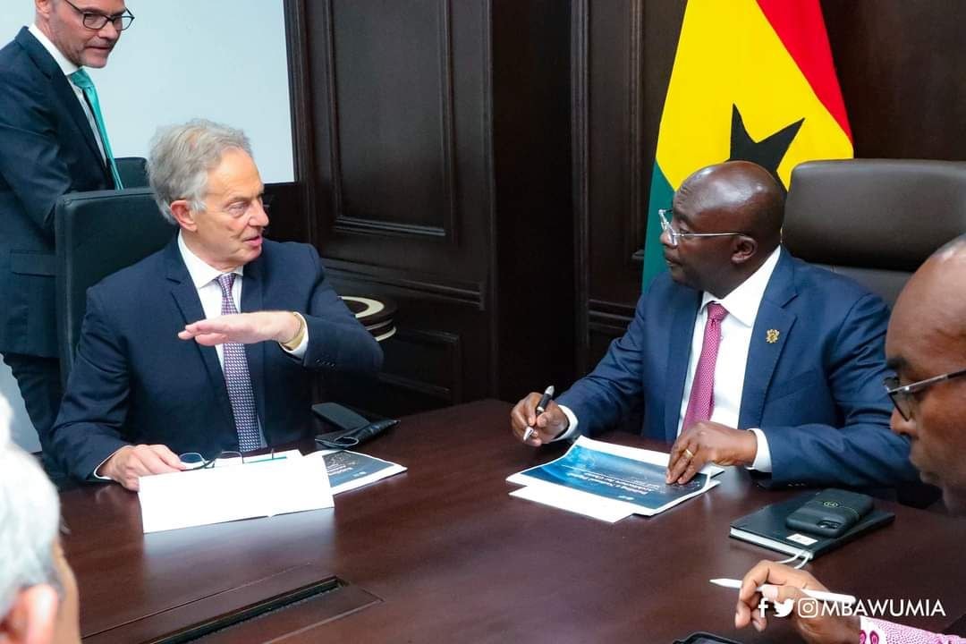 Dr. Bawumia hold talks with Tony Blair over Ghana's role in digitalization in Africa