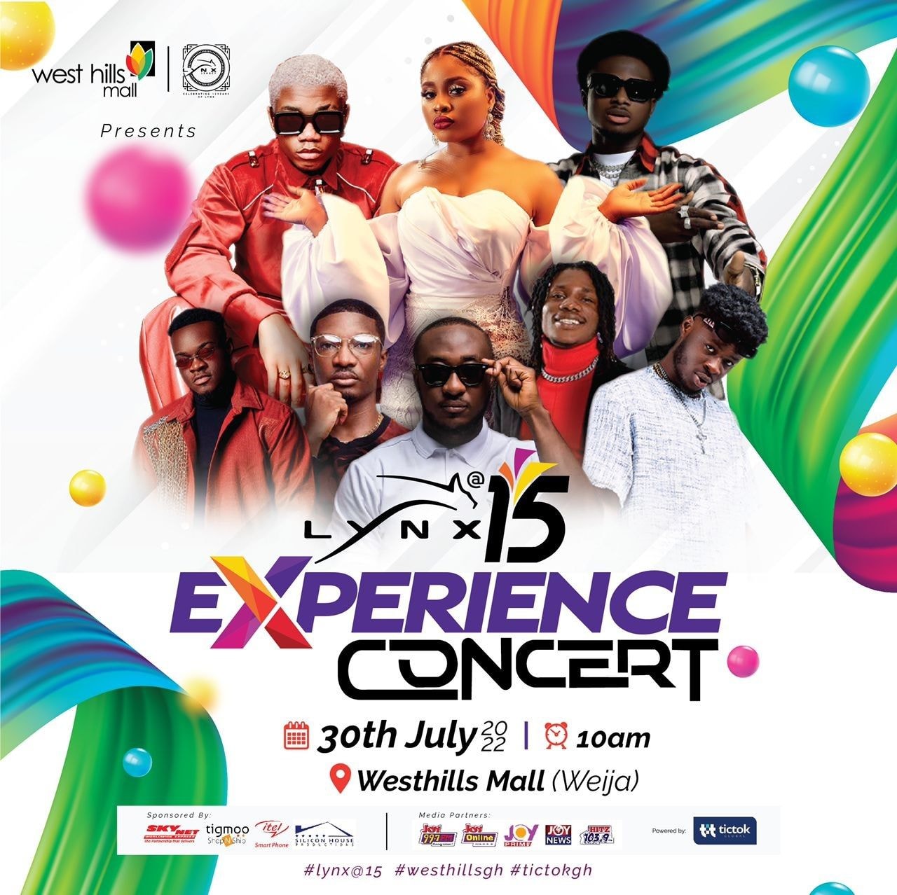 West Hills Mall to host Kidi, Kuami Eugene, Adina, others at ‘Lynx@15 Experience Concert’