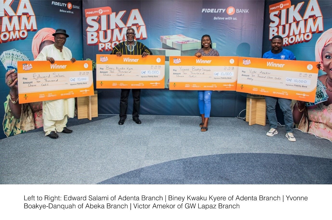 First 5 winners of Fidelity Bank’s Sika Bumm Promo receive GH¢10,000 each