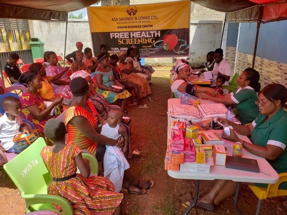 Asa Savings & Loans Bibiani, Sunyani New Town host health screening exercise