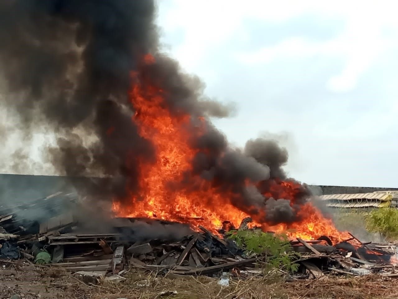 Fuel smuggling boats burnt at Sekondi Naval Base
