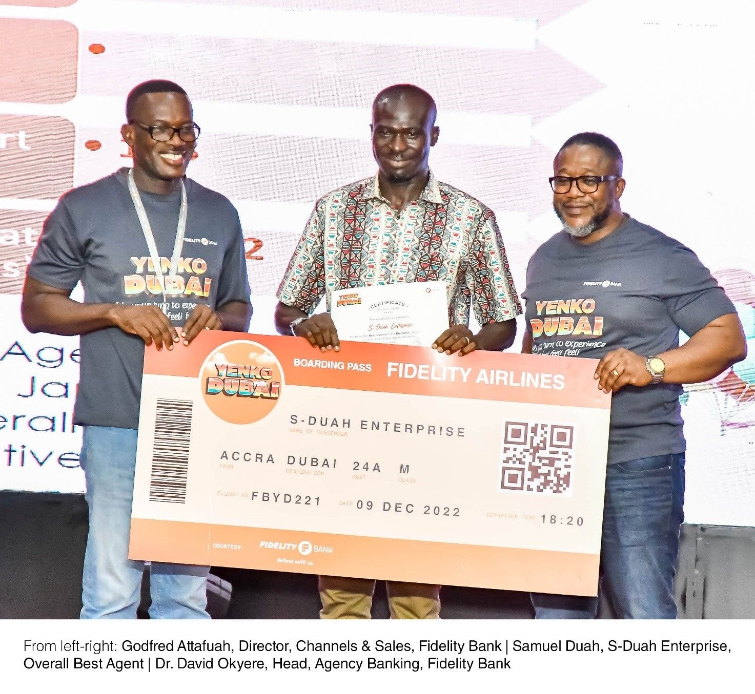 Fidelity Bank rewards outstanding agents in ‘Yenko Dubai’ promo