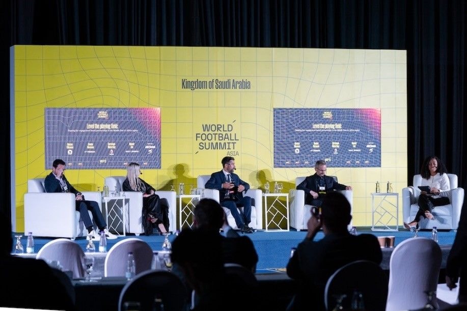 Juliet Bawuah moderates at World Football Summit