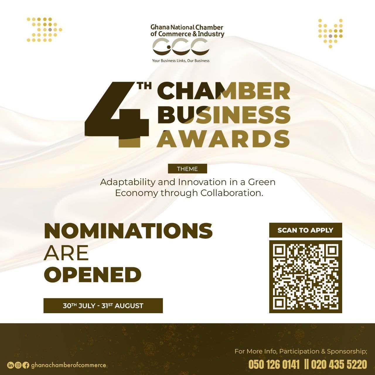  Ghana National Chamber of Commerce and Industry announces 4th Chamber Business Awards
