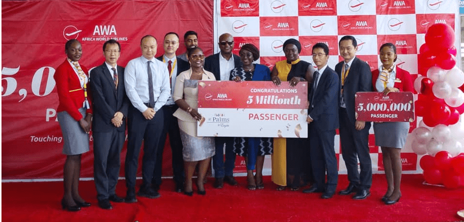 AWA celebrates 5 millionth passenger: As Minister, Togbe Afede hail airline’s role in aviation growth
