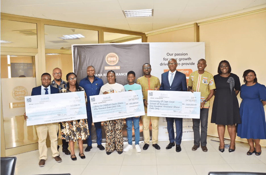 Ghana Re donates GH¢200,000 to health and education sectors.            