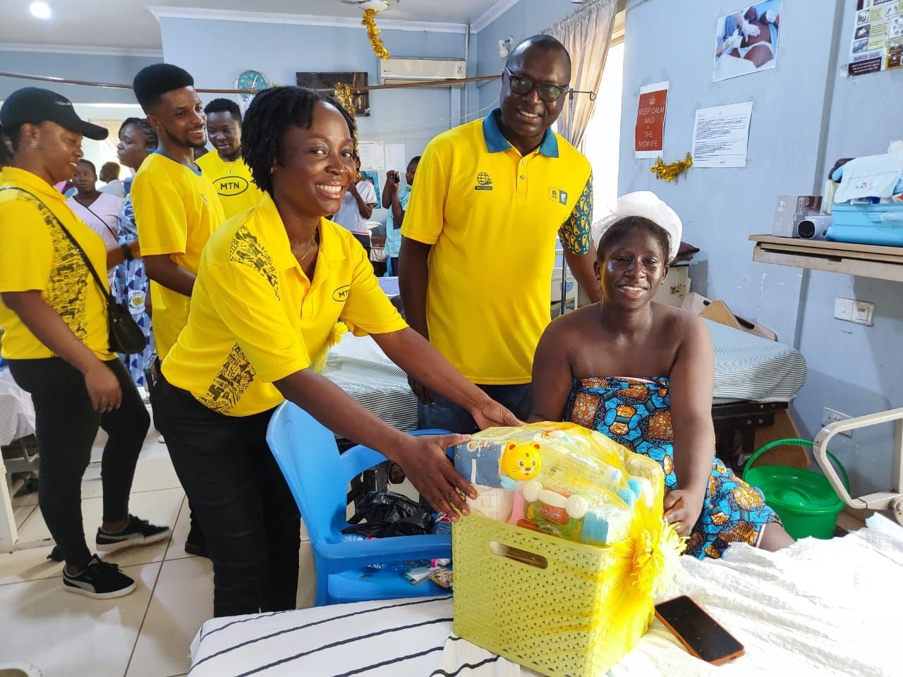 MTN gift newborns with hampers