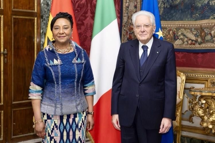 Mona-Helen Kabuki Quartey presents credentials to Sergio Mattarella
