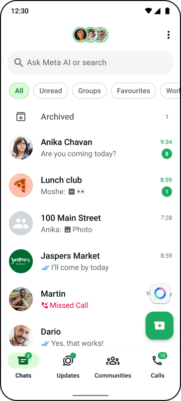 Meta announces feature Testing Status in the WhatsApp Chat tab