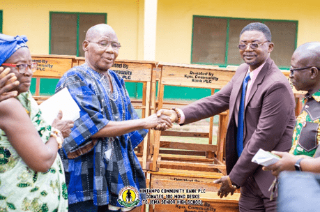 Kintampo Community Bank donates 100 mono-desks to Jema SHS