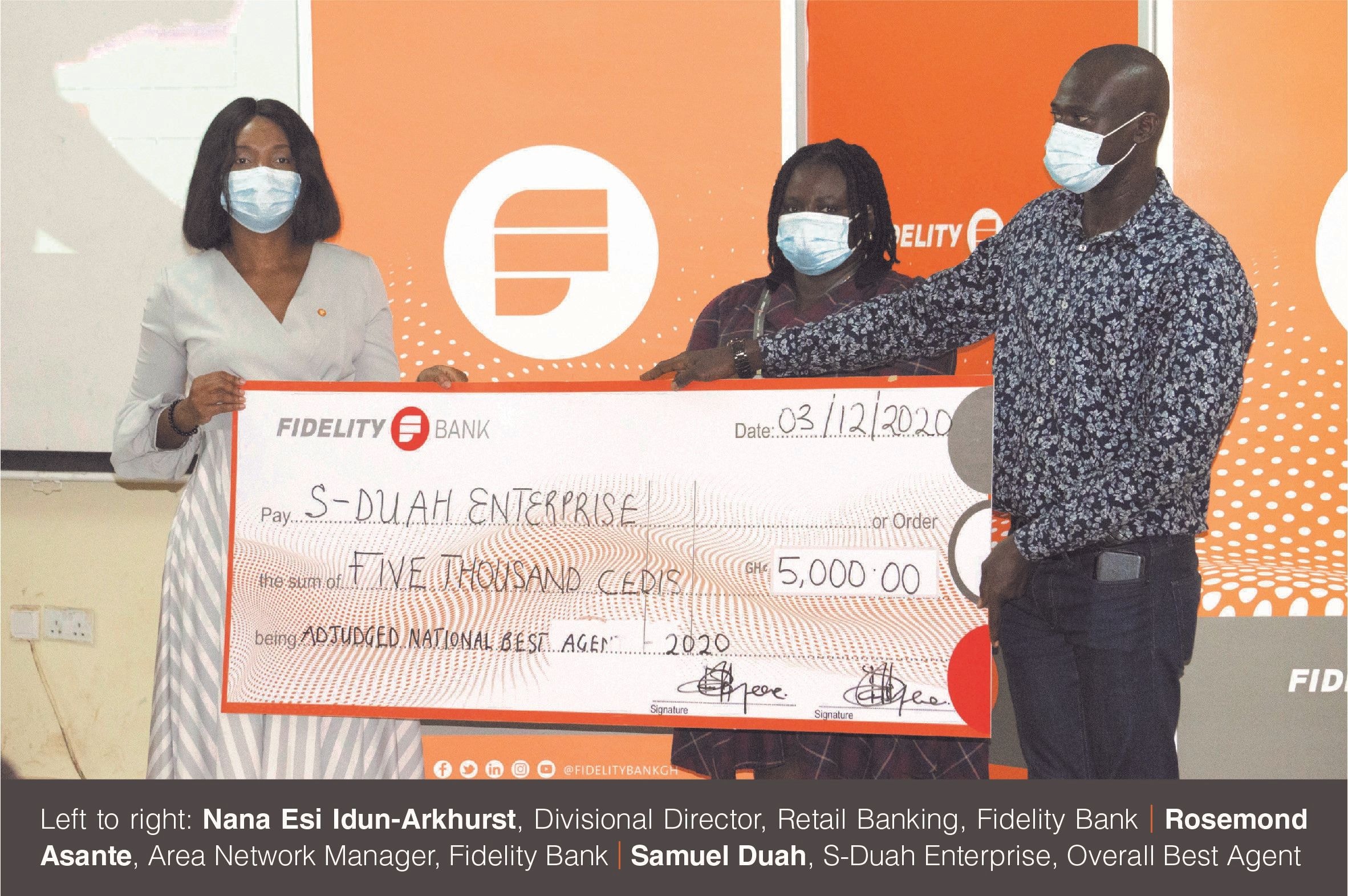 Fidelity Bank awards best performing agents