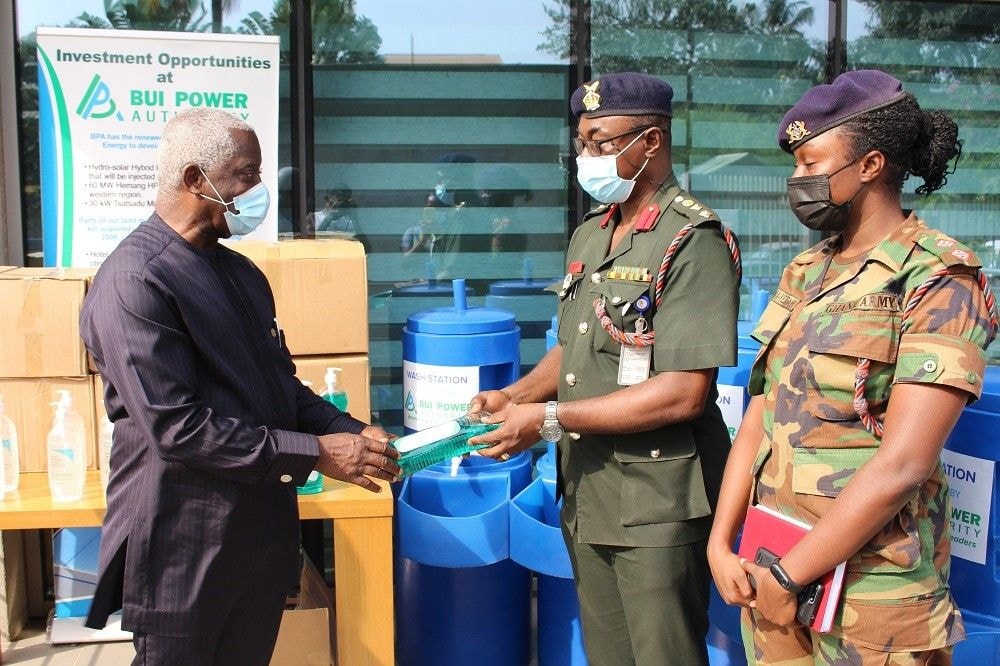 Bui Power Authority donates COVID-19 preventive items to Armed Forces