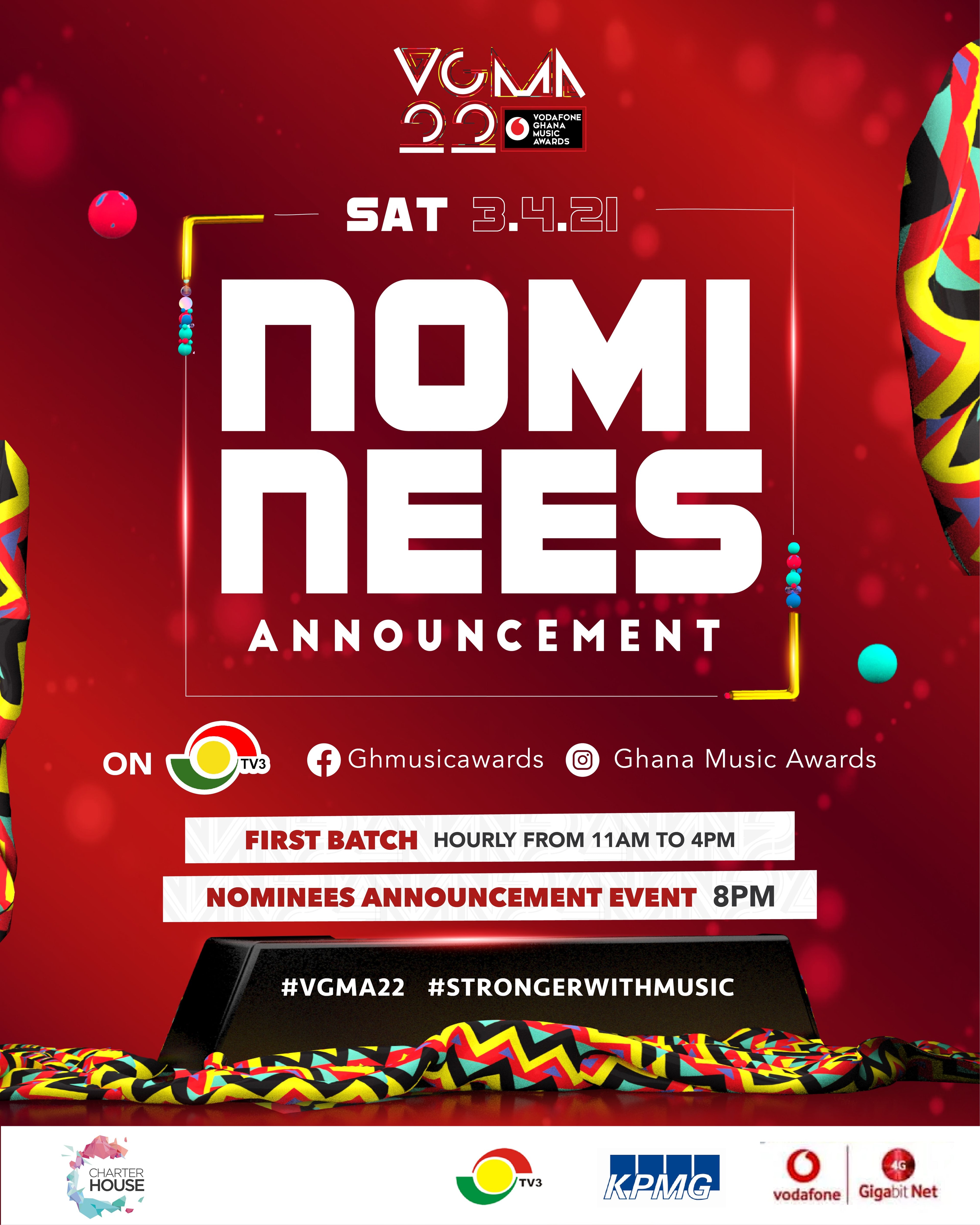 Nominees of the 22nd Vodafone Ghana Music Awards to be unveiled
