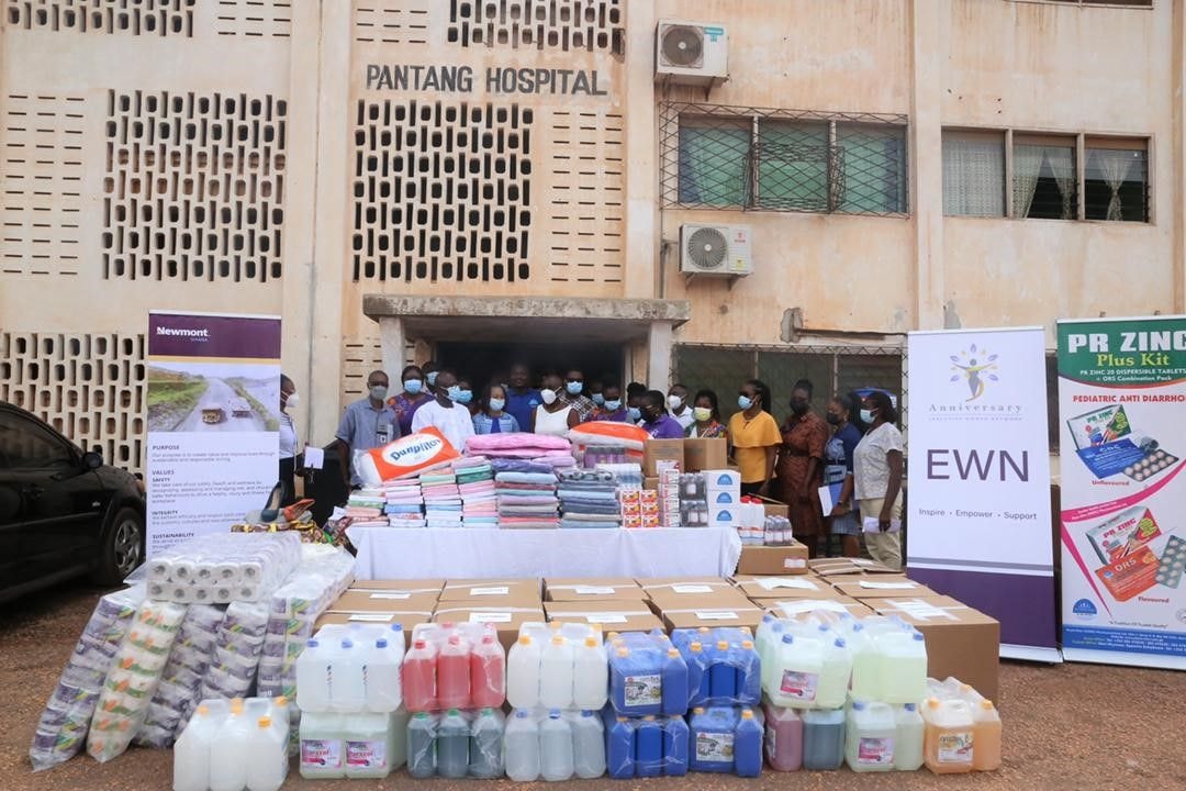EWN partners Newmont and Phyto-Riker support Pantang Hospital with donations
