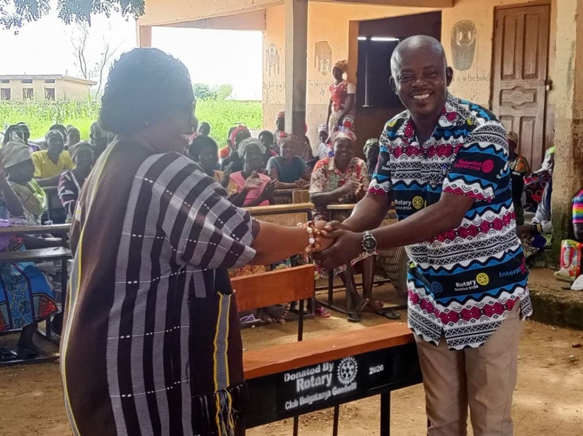 Rotary Club donates 50 dual desks to Kangkoom Primary School in Bongo District