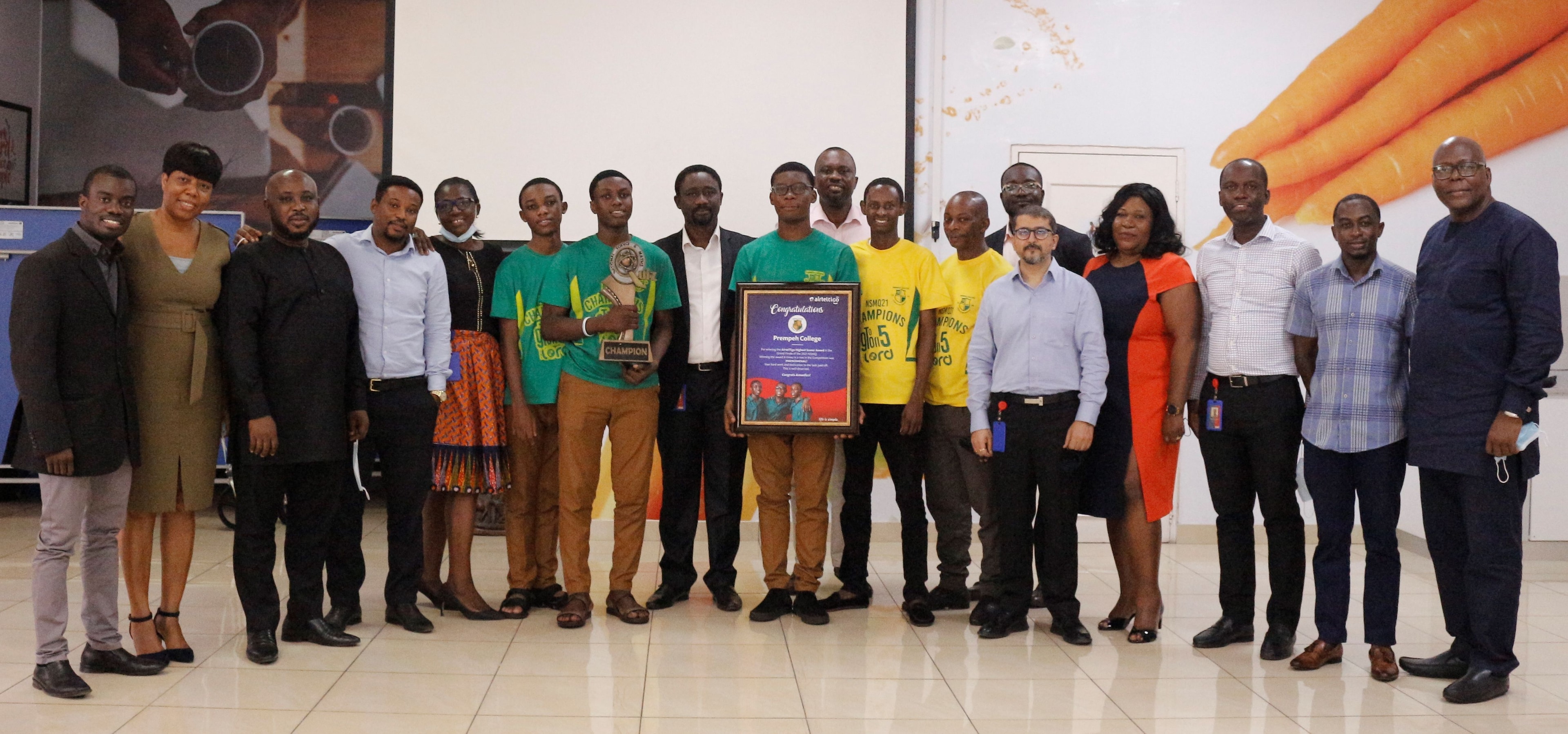 Winners of NSMQ 2021, Prempeh College, Pay Courtesy Call on AirtelTigo