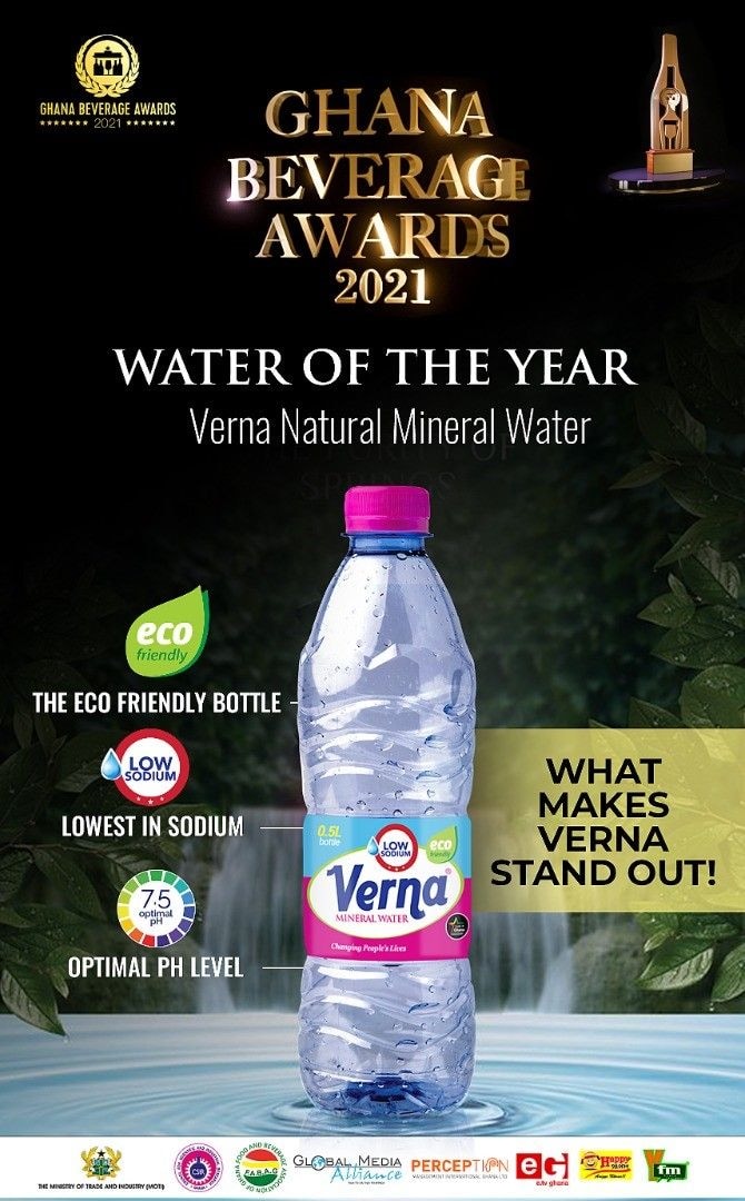 Verna Natural Mineral Water wins ‘Water of the Year’ at Beverage Award