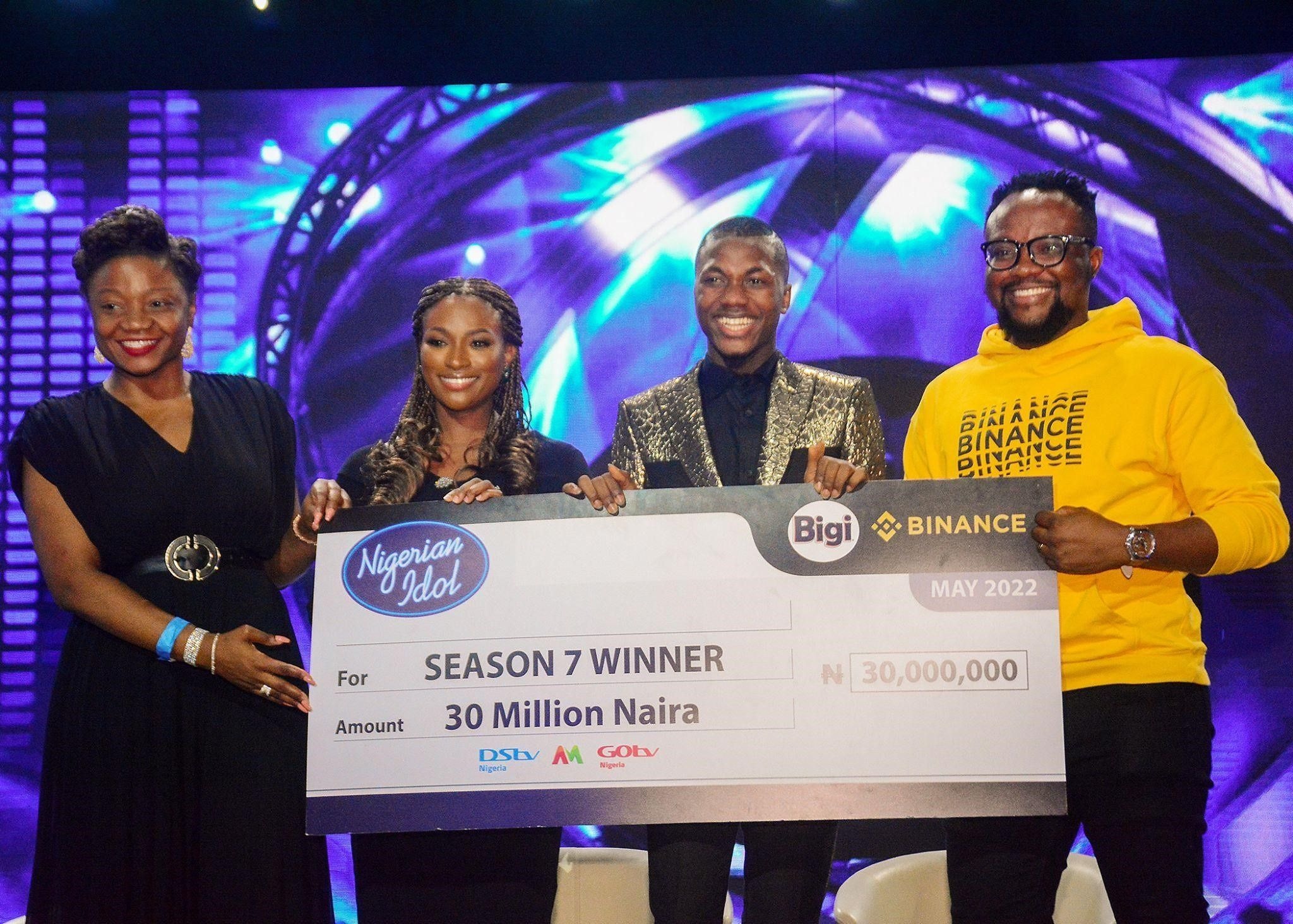Nigerian Idol sponsor, Binance, speaks to top two contestants, Progress & Zodak
