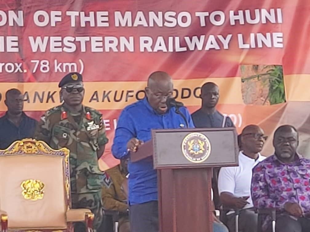 President cuts sod for Manso to Huni Valley rail line in the W/Region