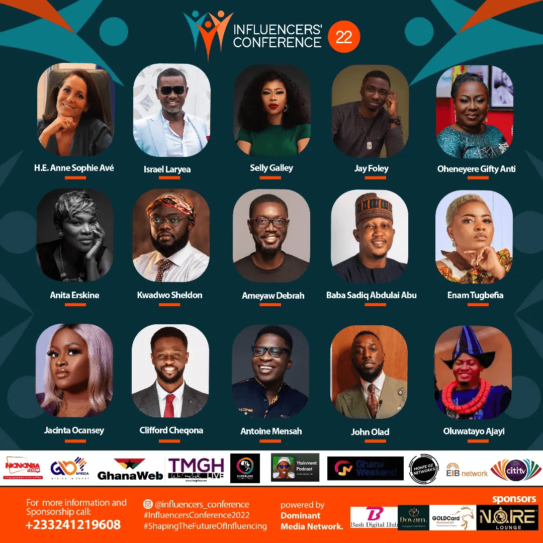 Influencers' Conference 2022: French Ambassador, Jefferson Sackey, Israel Laryea, Gifty Anti, others gear up for Aug 10