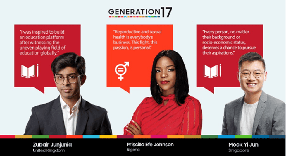 Samsung, UNDP appoint 3 new young leaders as inspirational voices for global goals