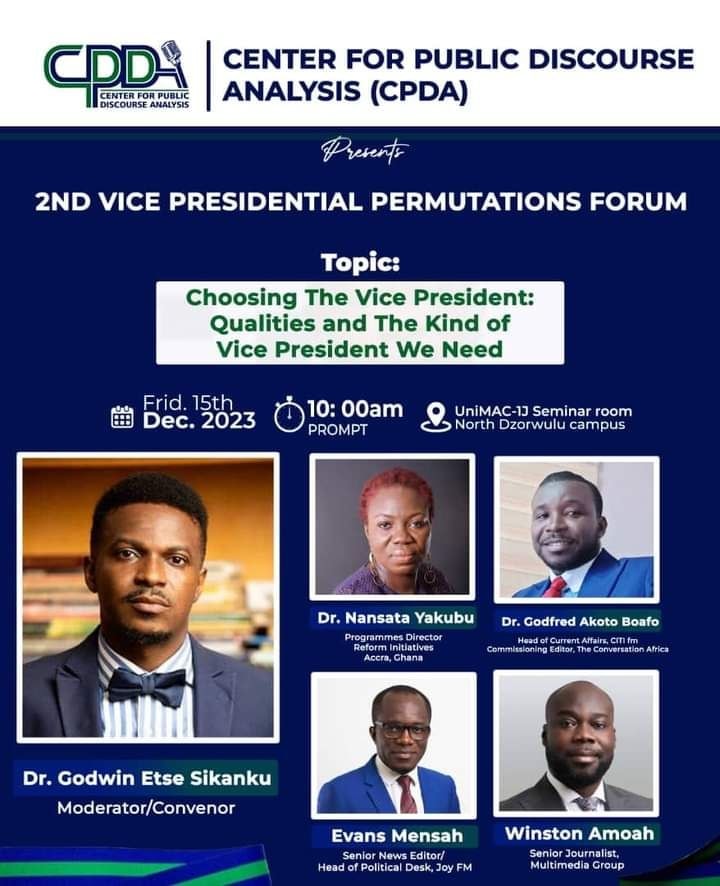 Second forum on vice-presidential permutations scheduled for December 15
