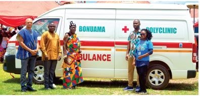 Kasapreko, GIZ supports Bonuama community with ambulance, water storage plant