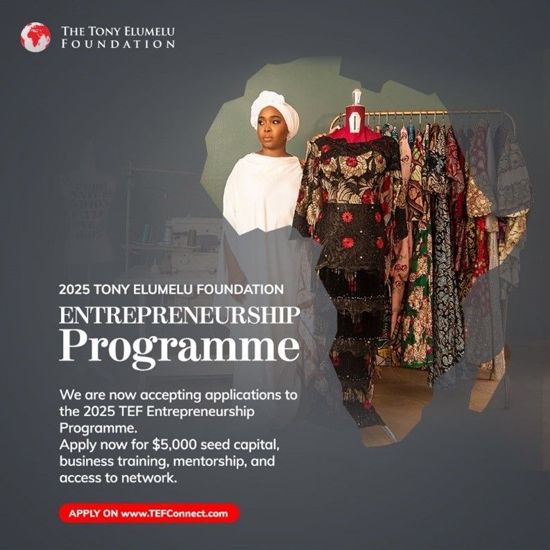 The Tony Elumelu Foundation  2025 Entrepreneurship Programmes open