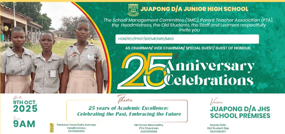 Juapong D/A JHS marks 25 years of academic excellence