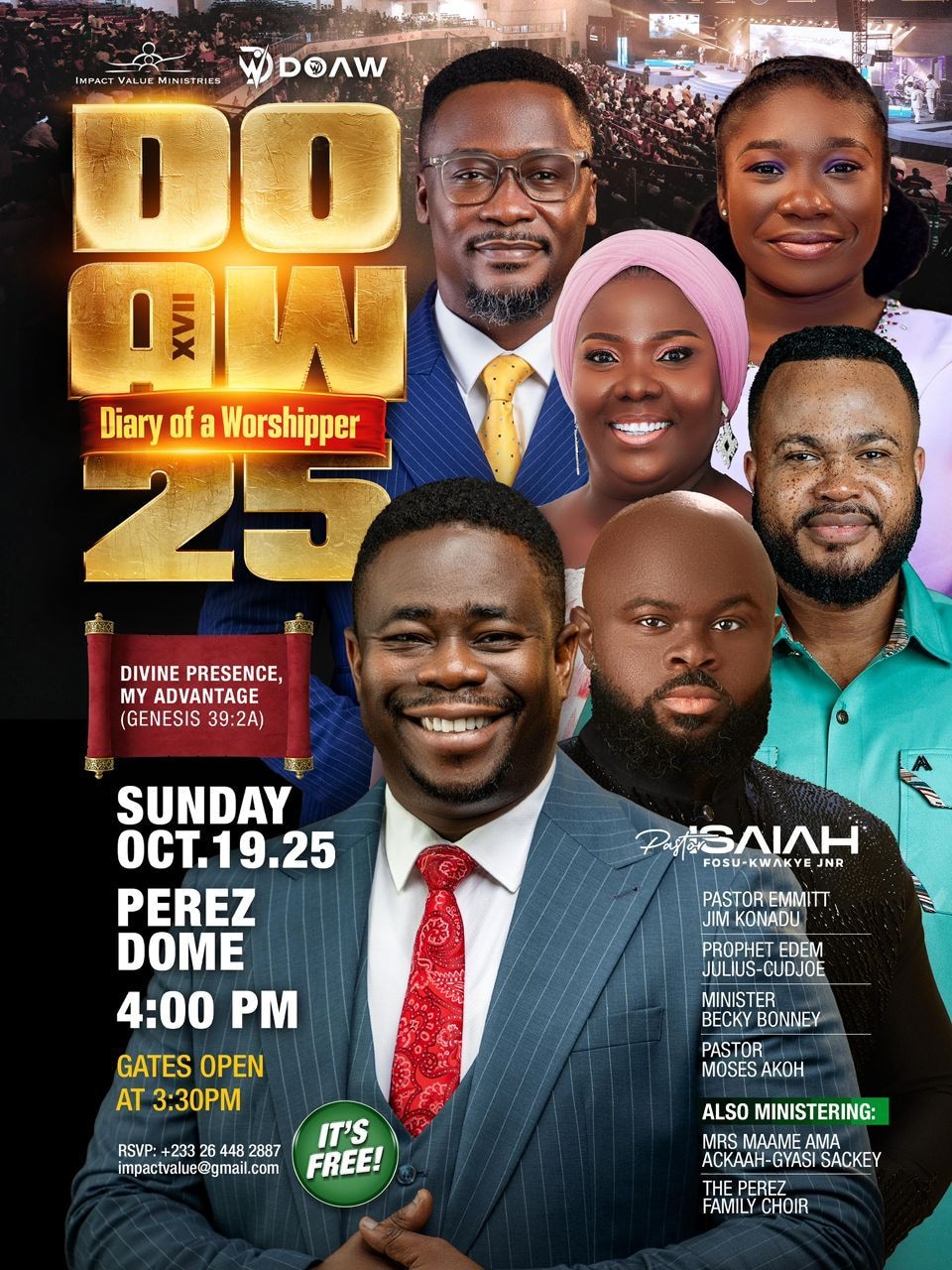 Divine Presence, My Advantage: 17th Diary of a Worshipper set for Oct. 19 at Perez Dome