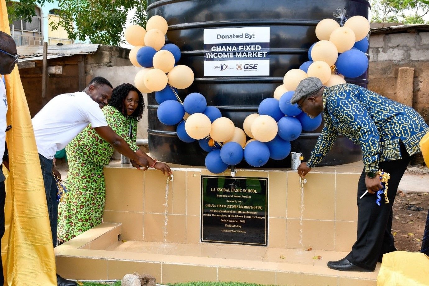 GFIM marks 10th anniversary with water project at La Enobal Basic School                  