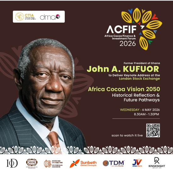 J. A. Kufuor to deliver special address on Africa Cocoa Vision 2050 at ACFIF 2026
