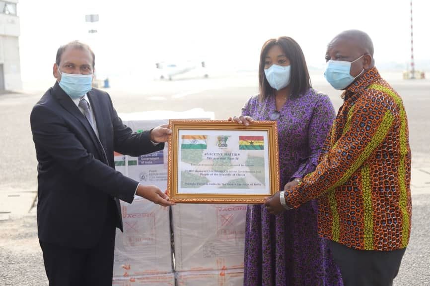 India gifts 50,000 doses of COVID-19 vaccines to Ghana