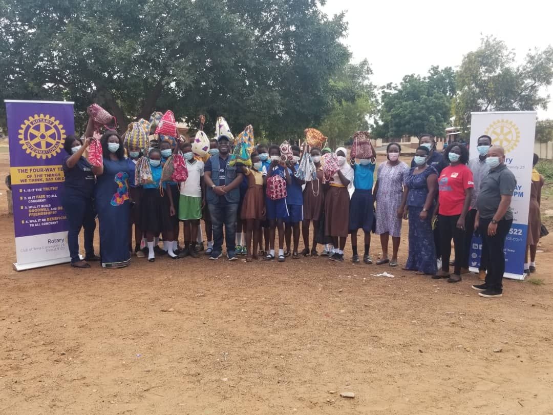 Rotary Club of Tema-Community 25 distributes sustainable menstrual health and hygiene products to selected schools