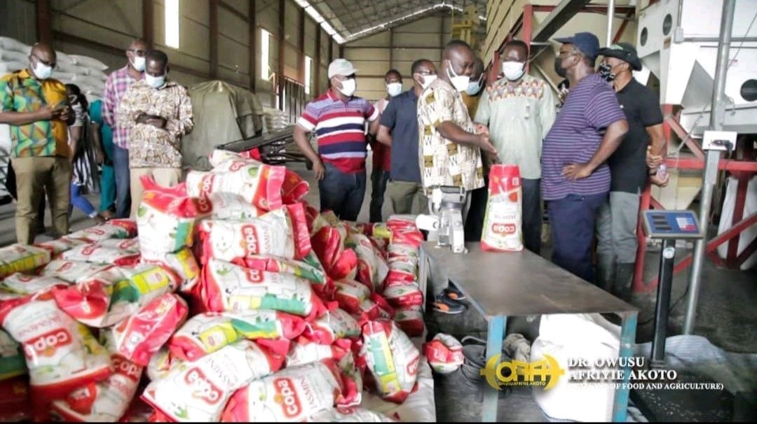 Agric Minister visits GADCO Rice Mill in Volta Region