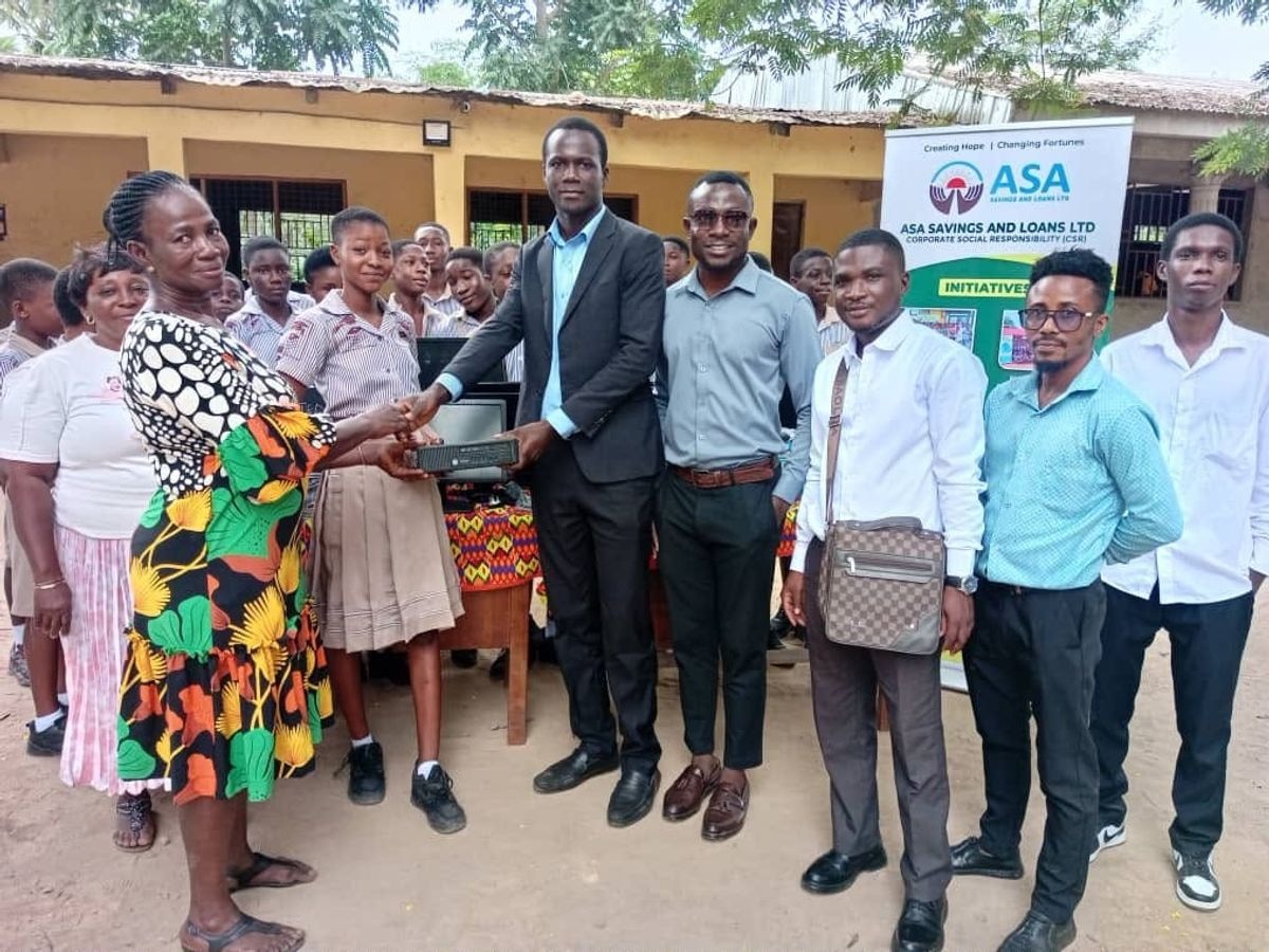 ASA Savings and Loans donates computers to Tarkwa school