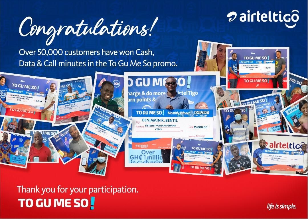 AirtelTigo ‘To Gu Me So’ Promo ends, winners to receive prizes in January