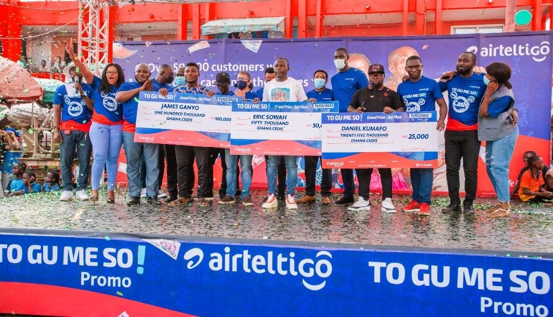 AirtelTigo presents GH₵ 175,000 to top three customers in the ‘To Gu Me So’ promotion