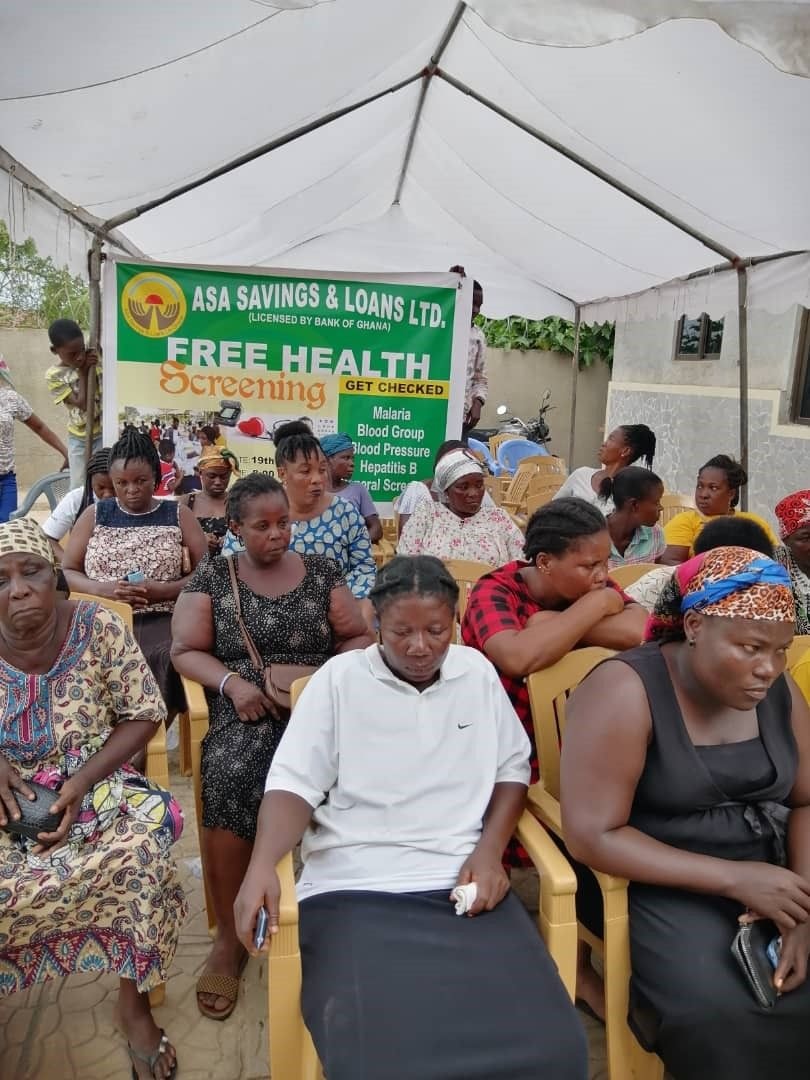 Kpone Business Centre of ASA Savings & Loans organises free health screening