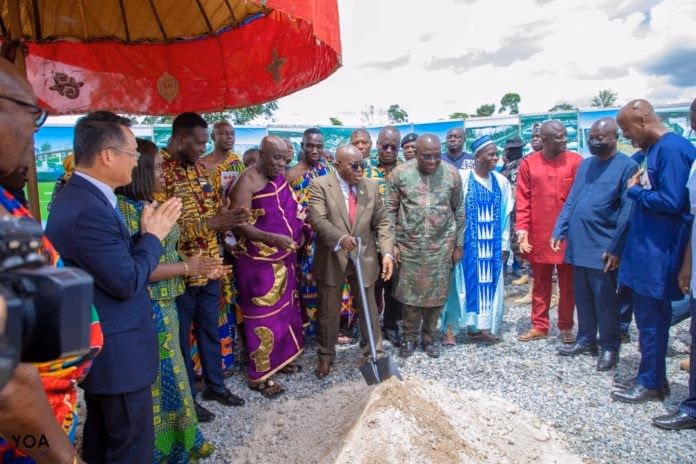 Prez cuts sod for construction of UEAS at Bunso