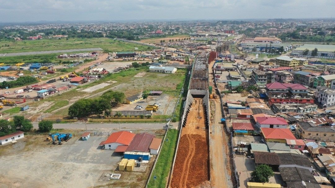 Work on the first interchange in the W/Region about 50% complete