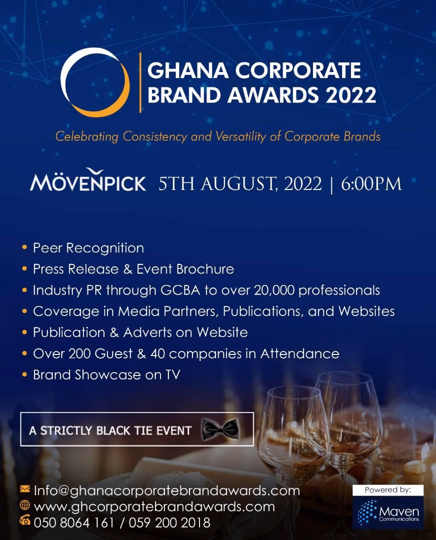 Maiden Ghana Corporate Brand Awards to be hosted on 5th August